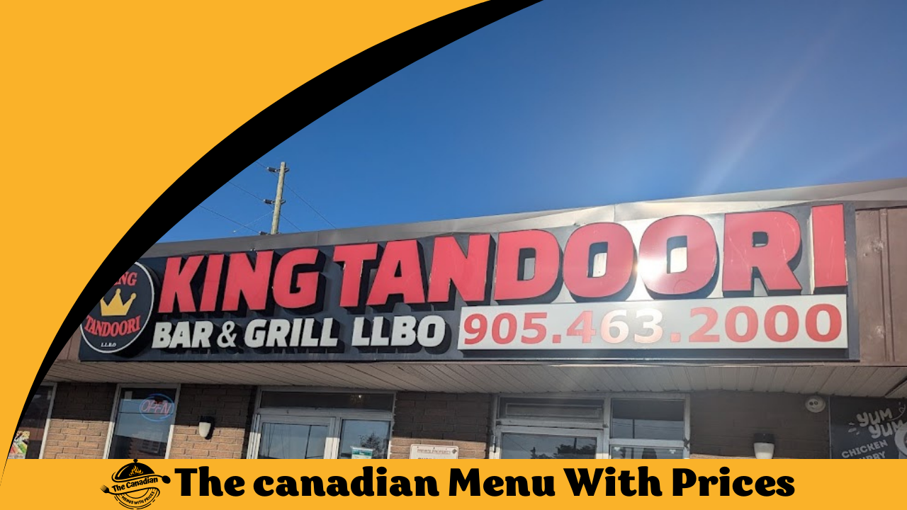 King Tandoori Menu With Prices In Canada