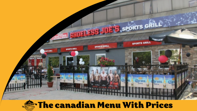 Shoeless Joe's Menu With Prices In Canada