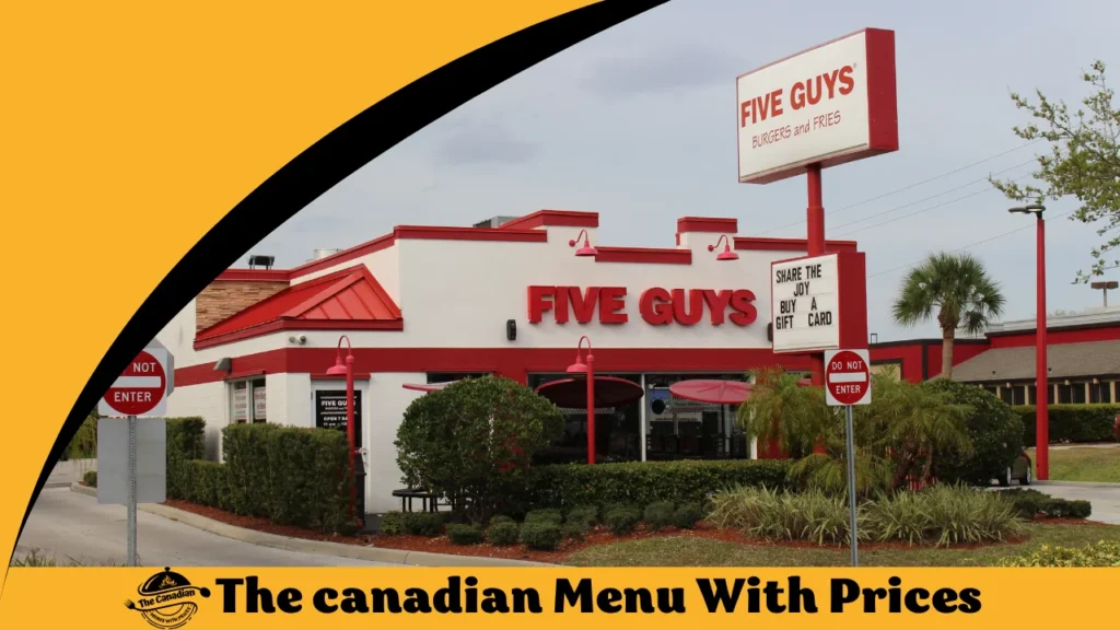 Five Guys Menu With Prices In Canada